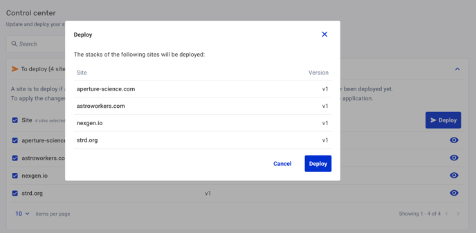 Deploy-validation-control-center